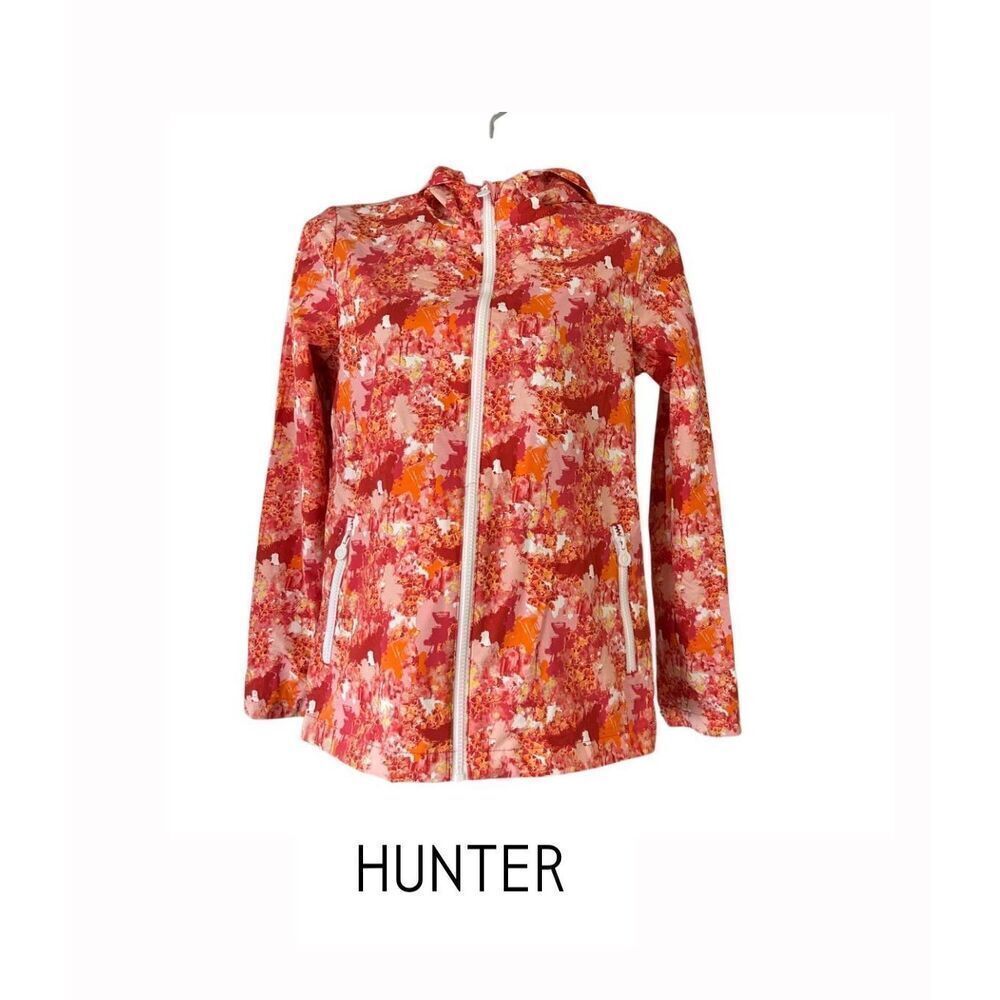 HUNTER rain jacket coat long sleeve with pockets zippered size Large kids